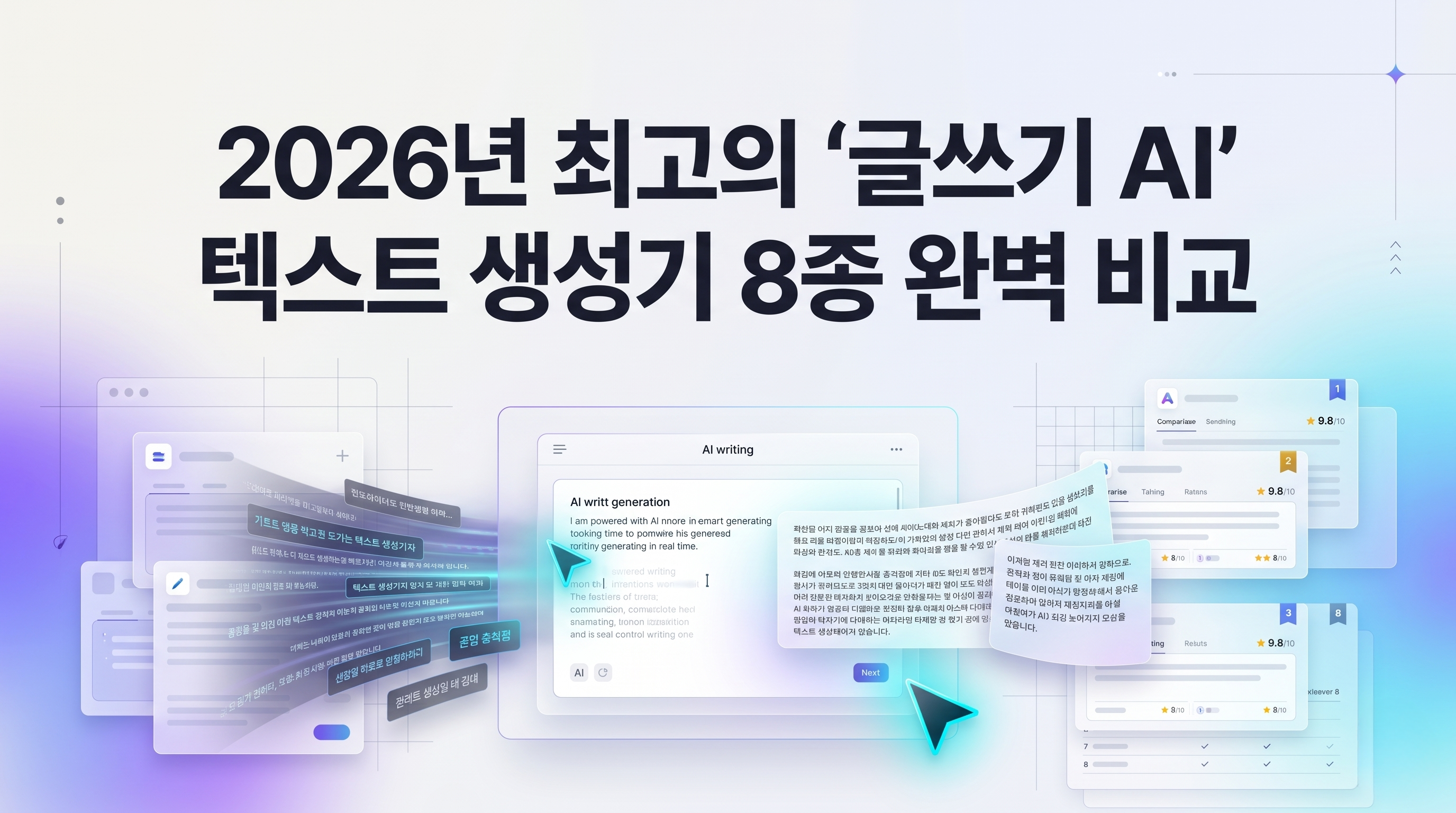 2026년 최고의 '글쓰기 AI' 텍스트 생성기 8종 완벽 비교 (글 쓰는 AI / 작문 AI 추천)