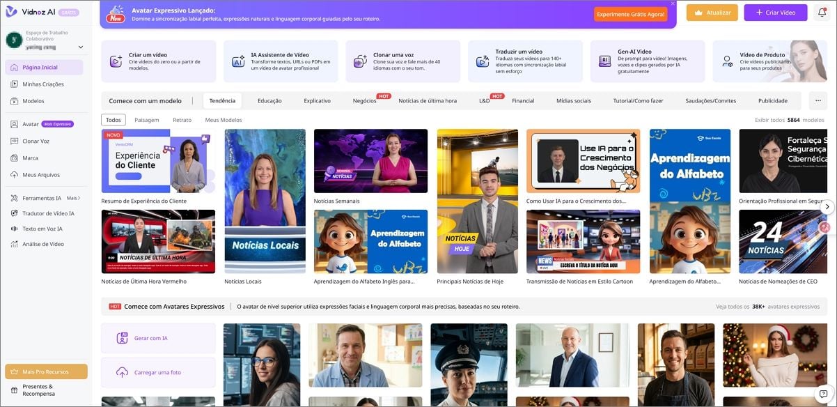 Vidnoz Gerador de vídeo IA